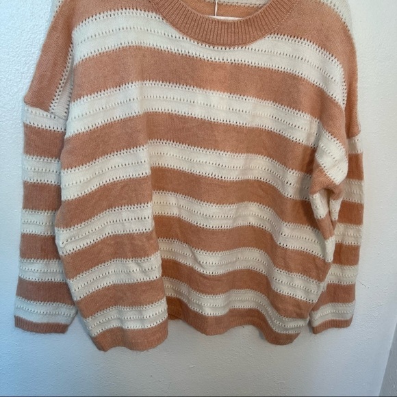 FRNCH Paris Nadiege Perforated Knit Striped Sweater - Picture 6 of 12